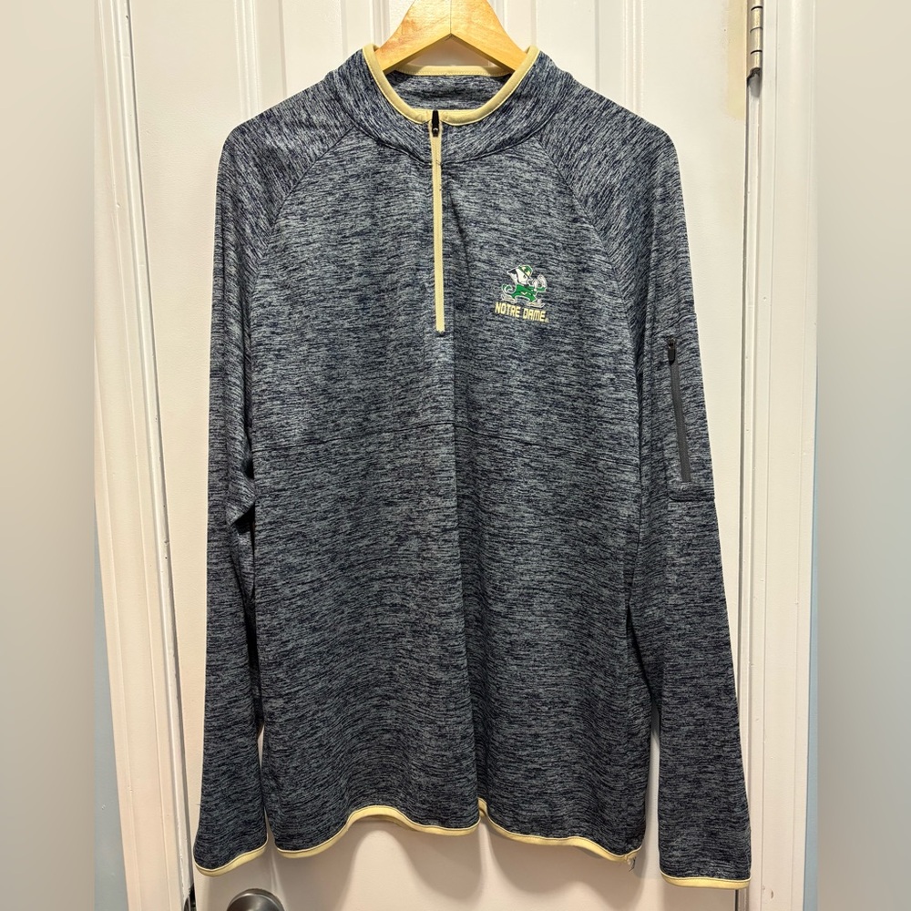 NOTRE DAME Men's 1/4 Zip Lightweight Pullover Preppy Collegiate Gameday Size L
